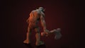 Fantasy character Troll Berserker in epic pose - 3D render