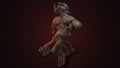 Fantasy character Troll Berserker in epic pose - 3D render Royalty Free Stock Photo