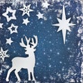 Fantasy Christmas Eve Reindeer and Star Magical  Background Royalty Free Stock Photo