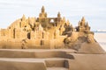 Fantasy city made from sand against a blue sky