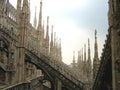 Fantasy city - Rooftops of Duomo Cathedral, Milan, Italy