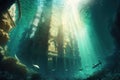 Fantasy city underwater Royalty Free Stock Photo