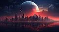 A fantasy cityscape for wallpapers, vibrant colors