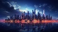A fantasy cityscape for wallpapers, vibrant colors