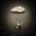 Fantasy clouds on grunge background