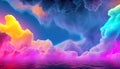 Fantasy cloudscape. Colorful abstract background. 3D illustration Royalty Free Stock Photo