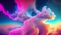 Fantasy cloudscape. Colorful abstract background. 3D illustration Royalty Free Stock Photo