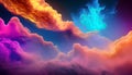 Fantasy cloudscape. Colorful abstract background. 3D illustration