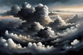 Fantasy cloudscape,  illustration of clouds and sky Royalty Free Stock Photo