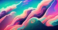 Fantasy cloudscape sunset sky color swirl waves