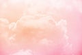 Fantasy cloudy sky with pastel gradient color and grunge paper texture for nature abstract background Royalty Free Stock Photo