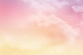 Fantasy cloudy sky with pastel gradient color and grunge paper texture, nature background Royalty Free Stock Photo