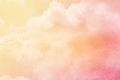 Fantasy cloudy sky with pastel gradient color and grunge paper texture, nature background Royalty Free Stock Photo