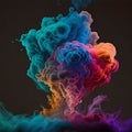 fantasy colored smoke fog and clouds on black Generative AI