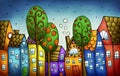 Fantasy colorful houses Royalty Free Stock Photo