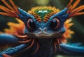 Fantasy colourful creature with big expressive eye. Generative AI