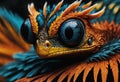 Fantasy colourful creature with big expressive eye. Generative AI