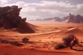 fantasy concept art. windblown desert generative AI