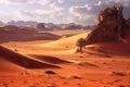 fantasy concept art. windblown desert generative AI