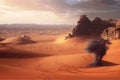 fantasy concept art. windblown desert generative AI