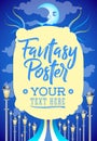 Fantasy conceptual poster template, vector illustration design.