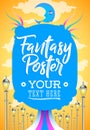 Fantasy conceptual poster template, vector illustration design.