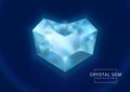 Fantasy crystal jewelry gems, heart polygon shape stone for game asset