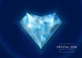 Fantasy crystal jewelry gems, heart polygon shape stone for game asset