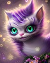 Fantasy Cute Kawaii baby Cheshire cat kitten Royalty Free Stock Photo