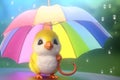 Fantasy cute rainbow bird suitable for children book. Neural network AI generated