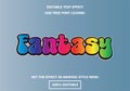 Fantasy 3D editable text effect template. Style premium free font license vector
