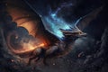 Fantasy Dragon Illustration . AI generated Illustration Royalty Free Stock Photo