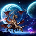 Fantasy dragons in the sky - AI generated