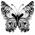 Fantasy drawing butterfly flower pattern symbol Royalty Free Stock Photo