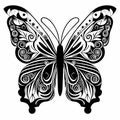 Fantasy drawing butterfly flower pattern symbol Royalty Free Stock Photo