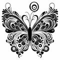 Fantasy drawing butterfly flower pattern symbol Royalty Free Stock Photo