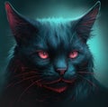 Generative AI: fantasy dream cat in the night Royalty Free Stock Photo