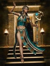 Fantasy Egyptian girl with a cobra staff