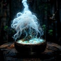 Fantasy Elven Cauldron in Forest Royalty Free Stock Photo