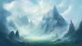 Fantasy epic magic mountain landscape