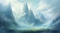 Fantasy epic magic mountain landscape