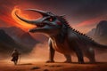 Fantasy evil dragon portrait. Surreal artwork of danger dragon from medieval mythology