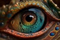 Fantasy Eye with Vibrant Amazing Colors Macro Close up view. Eye Macro with Vibrant Saturated Colors. Ai generated Royalty Free Stock Photo