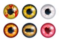 Fantasy eyes set - assorted colors. Iris pupils design.