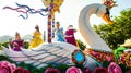 Fantasy Faire Princess On The Swan In Parade Caravan at Disneyland Hong Kong