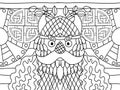 Fantasy fairy tail viking in furs and armors coloring page.