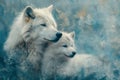 fantasy family wolf background, Wild wolf design poster