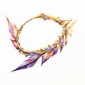 Fantasy Feather Ring With Gold Plated Decorations