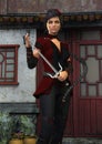 Fantasy female ninja warrior.