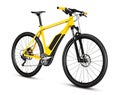 Fantasy fictitious design of  yellow ebike pedelec with battery powered motor bicycle moutainbike. mountain bike ecology modern Royalty Free Stock Photo